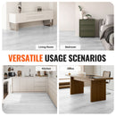 Interlocking Vinyl Floor Tiles 48 x 7.3 inch, 10 Tiles 5.5mm Thick Snap Together, Light Gray Wood Grain DIY Flooring for Kitchen, Dining Room, Bedrooms & Bathrooms, Easy for Home Decor-6