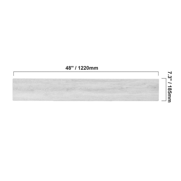 Interlocking Vinyl Floor Tiles 48 x 7.3 inch, 10 Tiles 5.5mm Thick Snap Together, Light Gray Wood Grain DIY Flooring for Kitchen, Dining Room, Bedrooms & Bathrooms, Easy for Home Decor