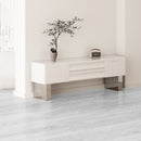 VEVORrlocking Vinyl Floor Tiles 48 x 7.3 inch, 10 Tiles 5.5mm Thick Snap Together, Light Gray Wood Grain DIY Flooring for Kitchen, Dining Room, Bedrooms & Bathrooms, Easy for Home Decor-8