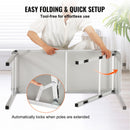 Folding Portable Bar Table, Tradeshow Podium Table for Indoor, Outdoor, Party, Picnic, Exhibition, Includes Carrying Case, Storage Shelf and Black Skirt, 38.39" x 15.16" x 34.25“-4