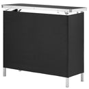 Folding Portable Bar Table, Tradeshow Podium Table for Indoor, Outdoor, Party, Picnic, Exhibition, Includes Carrying Case, Storage Shelf and Black Skirt, 38.39" x 15.16" x 34.25“-10