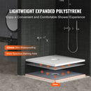 Shower Curb Kit, 914x914mm Shower Pan Kit with 160mm Central Drain, Lightweight EPS Shower Installation Kits with 2 Waterproof Cloths, Shower Pan Slope Sticks Fit for Bathroom-3