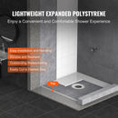 Shower Curb Kit, 914x914mm Shower Pan Kit with 160mm Central Drain, Lightweight EPS Shower Installation Kits with 2 Waterproof Cloths, Shower Pan Slope Sticks Fit for Bathroom-4
