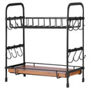 2 Tier Coffee Bar Organizer for Countertop w/ 12 Movable Hooks Mug Holder-1