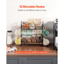 2 Tier Coffee Bar Organizer for Countertop w/ 12 Movable Hooks Mug Holder-3
