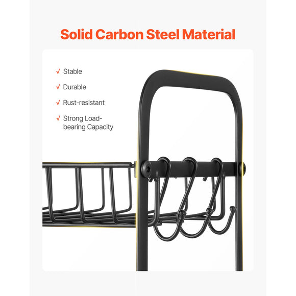 2 Tier Coffee Bar Organizer for Countertop w/ 12 Movable Hooks Mug Holder