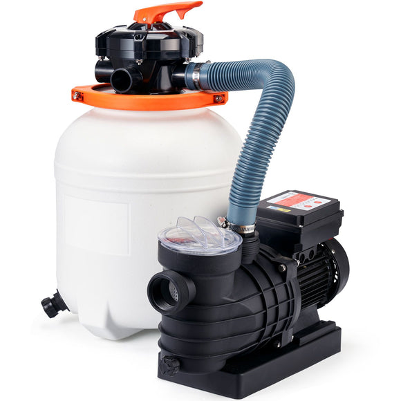 Sand Filter Above Ground with 285W Pool Pump 10,000 L/H Flow 6-Way Valve