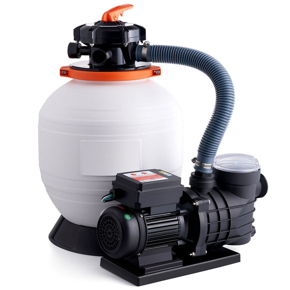 Sand Filter Above Ground with 450W Pool Pump 13,000 L/H Flow 6-Way Valve