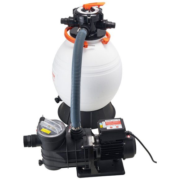 Sand Filter Above Ground with 850W Pool Pump 18,000 L/H Flow 6-Way Valve