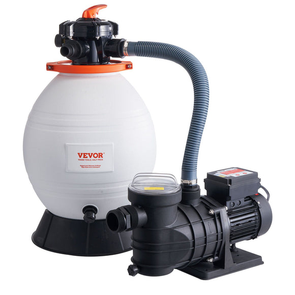 Sand Filter Above Ground with 850W Pool Pump 18,000 L/H Flow 6-Way Valve