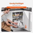 Swing Left Blind Corner Cabinet, Pull Out Organizer for 36 inch Width Blind Cabinet, 2 Tier Height Adjustable Swing Tray, Soft Close Kitchen Cloud Blind Organizer, Left Open-5