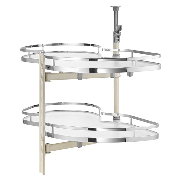 Swing Left Blind Corner Cabinet, Pull Out Organizer for 36 inch Width Blind Cabinet, 2 Tier Height Adjustable Swing Tray, Soft Close Kitchen Cloud Blind Organizer, Left Open