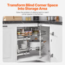 VEVOR Swing Left Blind Corner Cabinet, Pull Out Organizer for 36 inch Width Blind Cabinet, 2 Tier Height Adjustable Swing Tray, Soft Close Kitchen Cloud Blind Organizer, Left Open-2