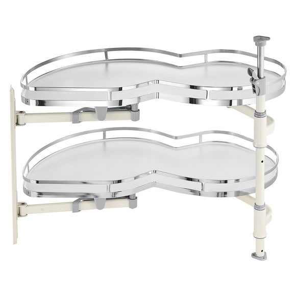 VEVOR Swing Left Blind Corner Cabinet, Pull Out Organizer for 36 inch Width Blind Cabinet, 2 Tier Height Adjustable Swing Tray, Soft Close Kitchen Cloud Blind Organizer, Left Open