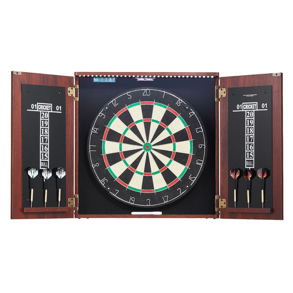 Dartboard and Cabinet Set Official Size Complete Accessory Steel Tip Dart