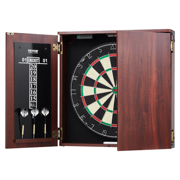 VEVOR Dartboard and Cabinet Set Official Size Complete Accessory Steel Tip Dart