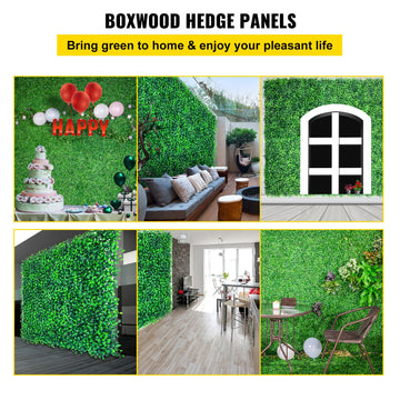 Artificial Boxwood Panels, 20 PCS 20\"x20\" Boxwood Hedge Wall Panels, PE Artificial Grass Backdrop Wall 1.6\", Privacy Hedge Screen for Decoration of Outdoor, Indoor, Garden, Fence, and Backyar - 0