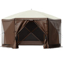 Pop-up Camping Gazebo Camping Canopy Shelter 6 Sided 10' x 10' Sun Shade-1