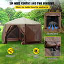 Pop-up Camping Gazebo Camping Canopy Shelter 6 Sided 10' x 10' Sun Shade-3