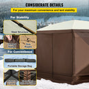 Pop-up Camping Gazebo Camping Canopy Shelter 6 Sided 10' x 10' Sun Shade-6