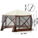 Pop-up Camping Gazebo Camping Canopy Shelter 6 Sided 10' x 10' Sun Shade-8