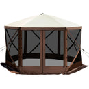 Pop-up Camping Gazebo Camping Canopy Shelter 6 Sided 10' x 10' Sun Shade-9