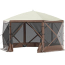 Pop-up Camping Gazebo Camping Canopy Shelter 6 Sided 10' x 10' Sun Shade-12