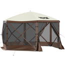 VEVOR Pop-up Camping Gazebo Camping Canopy Shelter 6 Sided 10' x 10' Sun Shade-10