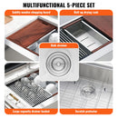 Farmhouse Kitchen Sink, 304 Stainless Steel Drop-In Sinks, Top Mount Single Bowl Basin with Ledge & Accessories, Household Dishwasher Sinks for Workstation, Prep Kitchen, and Bar Sink, 30 inch-3