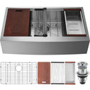 Farmhouse Kitchen Sink, 304 Stainless Steel Drop-In Sinks, Top Mount Single Bowl Basin with Ledge & Accessories, Household Dishwasher Sinks for Workstation, Prep Kitchen, and Bar Sink, 36 inch-9