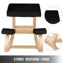 Wooden Ergonomic Kneeling Chair Memory Seat Cushion Relieving Body Black-3