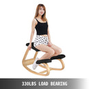 Wooden Ergonomic Kneeling Chair Memory Seat Cushion Relieving Body Black-5
