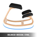 Wooden Ergonomic Kneeling Chair Memory Seat Cushion Relieving Body Black-6