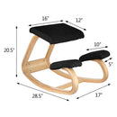 Wooden Ergonomic Kneeling Chair Memory Seat Cushion Relieving Body Black-8