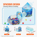 3 in 1 Kids Play Tent with Tunnel, Basketball Hoop for Boys, Girls, Babies and Toddlers, Indoor/Outdoor Pop Up Playhouse with Carrying Bag & Banding Straps Birthday Gifts, Blue Ocean-3