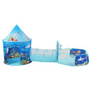 3 in 1 Kids Play Tent with Tunnel, Basketball Hoop for Boys, Girls, Babies and Toddlers, Indoor/Outdoor Pop Up Playhouse with Carrying Bag & Banding Straps Birthday Gifts, Blue Ocean-11