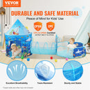 VEVOR 3 in 1 Kids Play Tent with Tunnel, Basketball Hoop for Boys, Girls, Babies and Toddlers, Indoor/Outdoor Pop Up Playhouse with Carrying Bag & Banding Straps Birthday Gifts, Blue Ocean-2