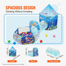 VEVOR 3 in 1 Kids Play Tent with Tunnel, Basketball Hoop for Boys, Girls, Babies and Toddlers, Indoor/Outdoor Pop Up Playhouse with Carrying Bag & Banding Straps Birthday Gifts, Blue Ocean-3