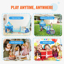 VEVOR 3 in 1 Kids Play Tent with Tunnel, Basketball Hoop for Boys, Girls, Babies and Toddlers, Indoor/Outdoor Pop Up Playhouse with Carrying Bag & Banding Straps Birthday Gifts, Blue Ocean-6