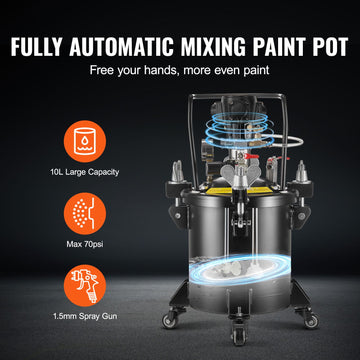 Spray Paint Pressure Pot Tank 10 L/2.5 gal Fully Automatic Stirring 70 psi - 0