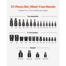 Torx Bit Socket and External Torx Socket Set 31-Piece T8-T70 and E4-E24 Steel-3