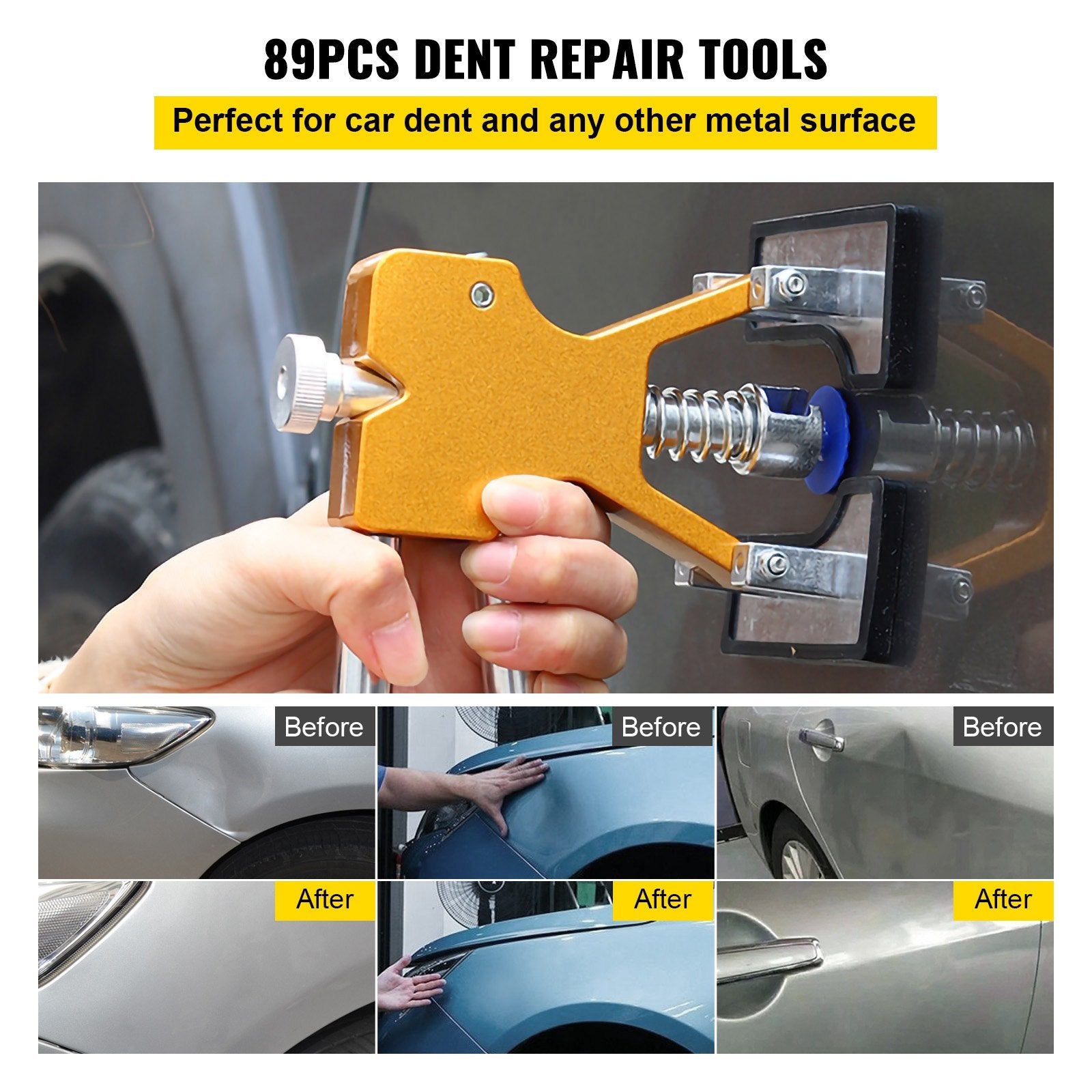 VEVOR Paintless Dent Repair Tools Hail Damage Remover 89 Pcs Body Dent Removal - 0