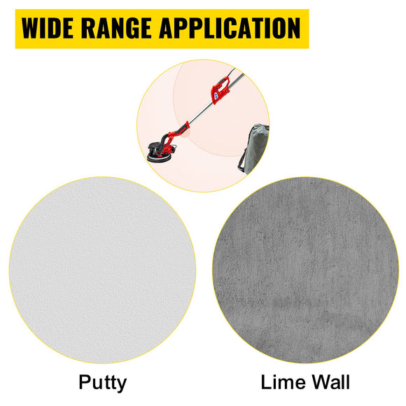 Drywall Sander 750W Electric, Electric Sander Variable Speed 800-1750RPM, Drywall Sander Foldable Sheetrock Sander, with Telescope Handle ,Vacuum Bag Drywall Sanders 6 Sand Pads