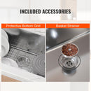 Kitchen Sink, 304 Stainless Steel Drop-In Sinks, Top Mount Single Bowl Basin with Accessories(Pack of 3), Household Dishwasher Sinks for Workstation, RV, Prep Kitchen, and Bar Sink, 33 inch-6