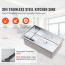 Kitchen Sink, 304 Stainless Steel Drop-In Sinks, Undermount Single Bowl Basin with Accessories(Pack of 3), Household Dishwasher Sinks for Workstation, RV, Prep Kitchen, and Bar Sink, 30 inch-2