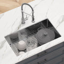 Kitchen Sink, 304 Stainless Steel Drop-In Sinks, Undermount Single Bowl Basin with Accessories(Pack of 3), Household Dishwasher Sinks for Workstation, RV, Prep Kitchen, and Bar Sink, 30 inch-7
