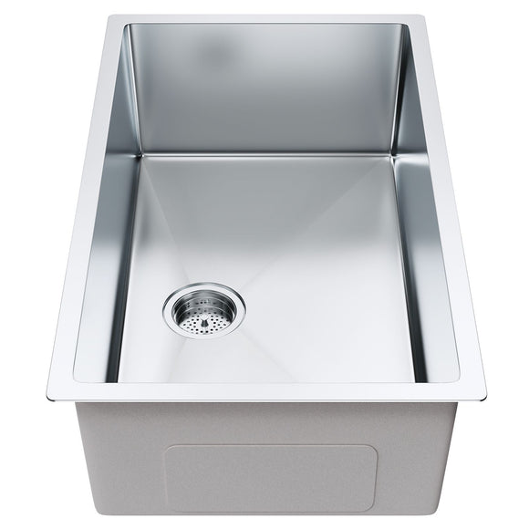 Kitchen Sink, 304 Stainless Steel Drop-In Sinks, Undermount Single Bowl Basin with Accessories(Pack of 3), Household Dishwasher Sinks for Workstation, RV, Prep Kitchen, and Bar Sink, 30 inch