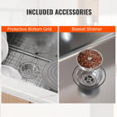 Kitchen Sink, 304 Stainless Steel Drop-In Sinks, Undermount Single Bowl Basin with Accessories(Pack of 3), Household Dishwasher Sinks for Workstation, RV, Prep Kitchen, and Bar Sink, 32 inch-6