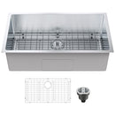 Kitchen Sink, 304 Stainless Steel Drop-In Sinks, Undermount Single Bowl Basin with Accessories(Pack of 3), Household Dishwasher Sinks for Workstation, RV, Prep Kitchen, and Bar Sink, 32 inch-9