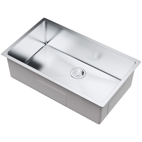 Kitchen Sink, 304 Stainless Steel Drop-In Sinks, Undermount Single Bowl Basin with Accessories(Pack of 3), Household Dishwasher Sinks for Workstation, RV, Prep Kitchen, and Bar Sink, 32 inch